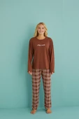 Gd Goldoremi 50902-53 Kadın Sleep Mode Ekose Uzun Kollu Pijama Takım - 2