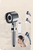Periboia 3 Fonksiyonlu Masajlı Duş Başlığı – Kireç Filtreli Start- Stop Tuşlu Banyo Duş Başlık - 1