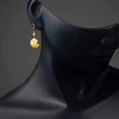 Işıltılı Tasarım 22 Ayar Sallantılı Küpe thumbnail 3