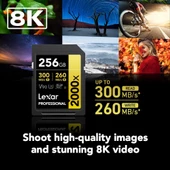 Lexar 256GB 2000x Professional SDXC RDR UII Hafıza Kartı - 5