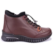 Dagoster DZA07-122042651 Kahve Günlük Düz Taban Deri Kadın Bot - 2