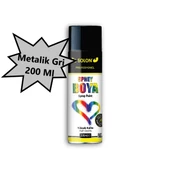 5 Adet Metalik Gri Sprey Boya 200 Ml - 2