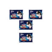 Felix Multipack Sığır ve Tavuk Etli Yetişkin Yaş Kedi Maması 4X85GR x 4 Adet - 1