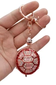 Kristal Taşlı Kırmızı Kaplumbağa Anahtarlık No.1 - 8