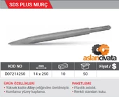 Dht Sds Plus Murç 14x250 MM Düz Keski Beton Duvar Kırma Ucu D07214250 thumbnail 2