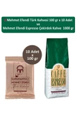Mehmet Efendi Türk Kahvesi 100 gr x 10 Adet ve Mehmet Efendi Espresso Çekirdek Kahve 1000 gr - 1