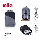 Classone Mila W304 15,6 Su Geçirmez Kumaş Laptop Sırt Çanta + Kablosuz Mouse - 11