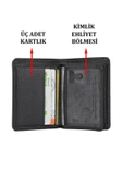 Hakiki Deri Kartlık Kartvizitlik Siyah Cüzdan - 3