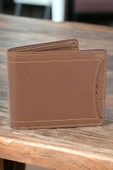 Hakiki Deri Kartlık Bölmeli Taba Erkek Cüzdanı - 1