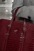 Unisex Lüx 14-15.6" inç Bordo Kroko Ofis Evrak Laptop Çantası - 5