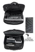 17,3 inç Sportif Keten Kumaş Siyah Laptop Sırt El Ve Omuz Çantası - 5