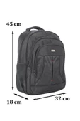 Su Geçirmez Kumaş 17,3 inç Siyah Laptop Sırt Çantası thumbnail 6
