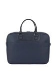Suni Deri 15,6 inç Lacivert Laptop Evrak Çantası - 4