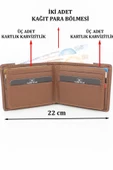 Hakiki Deri Kartlık Bölmeli Taba Erkek Cüzdanı - 2