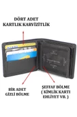 Hakiki Deri Kartlık Bölmeli Siyah Erkek Cüzdanı - 3