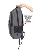 Büyük Boy Su Geçirmez 15,6 inç Antrasit Notebook Laptop Sırt Çantası - 5