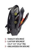 Su Geçirmez 14-15,6 inç Slim Lacivert Notebook Laptop Sırt Çantası - 3