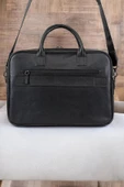 Lüx Hakiki Deri 14-15.6" İnç Siyah Laptop & Evrak Çantası - 3