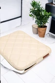 Kapitone 15-16" İnç Bej Notebook Tablet Laptop Kılıfı - 5