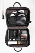 Macbook Fonksiyonel Organizer 13-14" İnç Kroko Siyah Notebook Laptop Evrak Çantası - 4