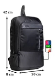 Su Geçirmez 14-15,6 inç Slim Siyah Notebook Laptop Sırt Çantası thumbnail 2