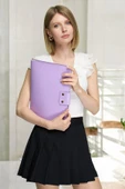 Lüx Macbook Air Pro 13-14 İnç Ofis Organizer Lila Evrak & Laptop & Tablet Çantası - 1