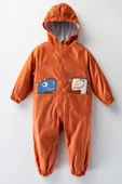 Sevimli Ejderha Figürlü Pamuk Astarlı Cepli Kapşonlu Kız Erkek Bebek Yağmurluk Mont Tulum Çocuk YENİ - 3