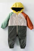YENİ Çok Renkli Kapşonlu Fermuarlı Pamuk Astarlı Cepli Kız Erkek Bebek Yağmurluk Mont Tulum Çocuk - 2
