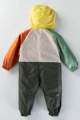 YENİ Çok Renkli Kapşonlu Fermuarlı Pamuk Astarlı Cepli Kız Erkek Bebek Yağmurluk Mont Tulum Çocuk - 6