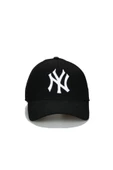 Spor Unisex Baseball Arkası Cırtlı Ayarlanabilir Ny Newyork Siyah-Beyaz Nakışlı Cap Şapka - 2