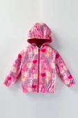 Sevimli Tavşan ve Çiçek Figürlü Kapşonlu Pamuk Astarlı Erkek Kız Bebek Yağmurluk Mont Tulum Çocuk - 1