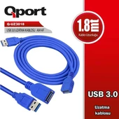 QPORT 1.8metre Q-UZ3018 USB 3.0 Uzatma Kablosu - 1