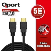 QPORT Q-HDMI52 5 5metre HDMI Görüntü Kablosu 3D Gold 2.0V 4K 60HZ - 1
