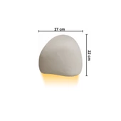 Fiberglass Duvar Apliği E14 Duylu  - 27x22 cm, Traverten Görünümlü Beton Grisi - 1