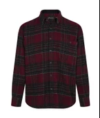 Regular Fit Erkek Kışlık HAKİKİ Oduncu Gömleği Bordo-6913 - 1