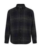 Regular Fit Erkek Kışlık HAKİKİ Oduncu Gömleği Lacivert-6916 - 1