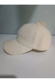 Trend Teddy Peluş Beyaz Cap Şapka - 4