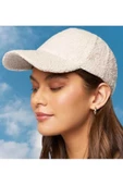 Trend Teddy Peluş Beyaz Cap Şapka - 1