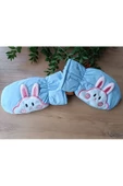 Kışlık su geçirmez içi Peluş Boyundan Askılı tavşan detay beyaz renk Bebek Eldiven - 3