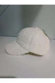 Trend Teddy Peluş Beyaz Cap Şapka - 2