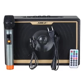 SHILE SD-1 EL MİKROFONLU KUMANDALI USB+SD+BT SEYYAR PORTATİF ANFİ - 4