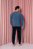 Sude Erkek Bisiklet Yaka Kışlık Polar Pijama Takımı A100/73 - 1 Adet  M Mavi - 3