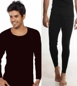 Tutku Erkek Kışlık İnterlok Pamuk'lu Alt Üst İçlik Set  - 1 Set  Siyah XXL - XXXL - 1