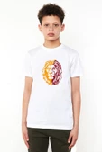 Sarı Kırmızı Aslan Beyaz Çocuk Bisikletyaka Tshirt - 1