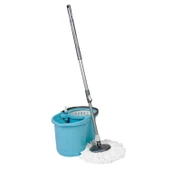 Temizlik Kovası Dönerli Mop Seti Mikrofiber Bezli Deterjan Hazneli - 1