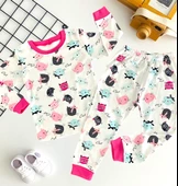 Neşeli Bebekler Kedicikler Desen Pijama Takımı - 1