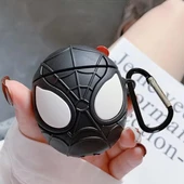 Siyah Örümcek Adam 3D karikatür kılıf Apple AirPods 3. Nesil için Sevimli Kulaklık Koruyucu Kılıf - 1