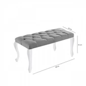 Civan Ayak Ucu Bench Gri Kapitoneli Yatak Odası Antre Dinlenme Bekleme Alanı - 3