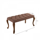 Civan Ayak Ucu Bench Kahve Kapitoneli Yatak Odası Antre Dinlenme Bekleme Alanı - 3