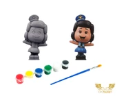 Giggle McDimples Kendi Biblonu Kendin Boya Seti - 3 Boyutlu Sevimli Biblolar + 5 Akrilik Boya ve Fırça Seti - 1